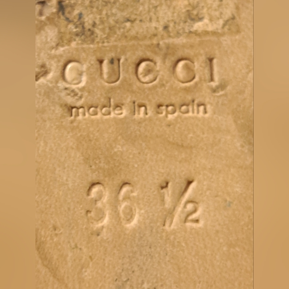 EUC RARE Vintage Y2K Gucci Platform Boho Jute & Silk Wedge Espadrille Shoe SZ 6 - Picture 8 of 10